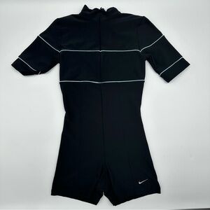 Nike Vintage‎ Youth Cycling Bib 1/2 Zip Size 8-10 Black Blue Biking bodysuit